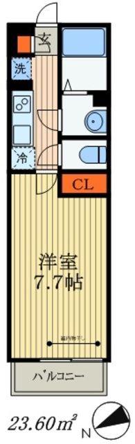 リブリ・RYJII(1K/1階)の間取り写真