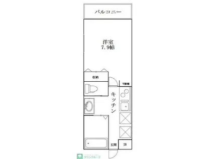 センチュリーオークA(1K/1階)の間取り写真