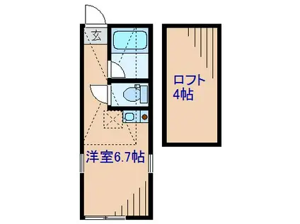 ユナイト新横浜ビリージョエル(ワンルーム/2階)の間取り写真