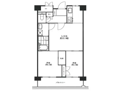 三田ナショナルコート(2LDK/7階)の間取り写真