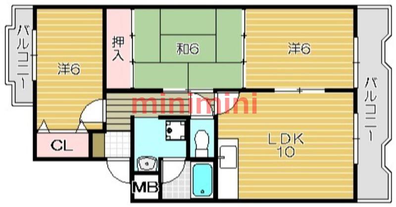 メゾン辻(3LDK/4階)の間取り写真