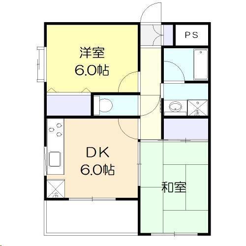 GLINT・H(2DK/3階)の間取り写真