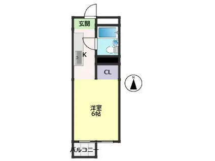 リヤンフォート・役知(1K/3階)の間取り写真