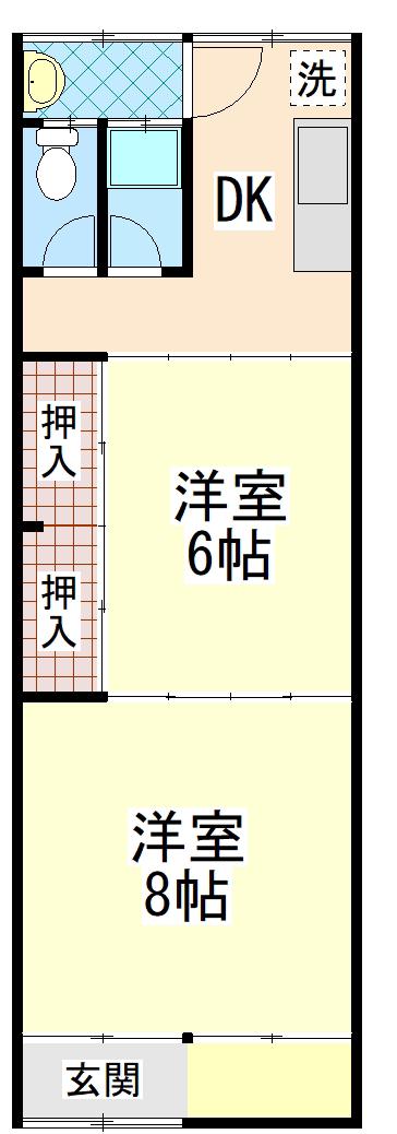 高匠マンション(2DK/2階)の間取り写真