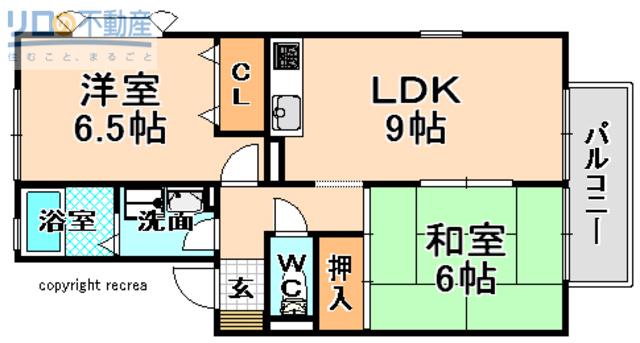 ハイカムールエルテA棟・B棟(2LDK/1階)の間取り写真