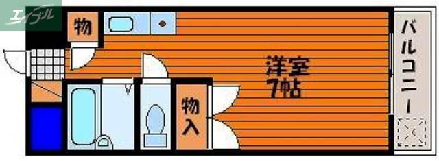 サーパス大供(1K/2階)の間取り写真