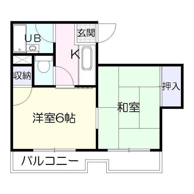シャルルコーポ紫原(2K/4階)の間取り写真
