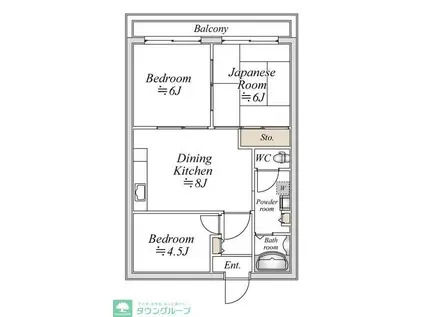 ブルームライフ横浜生麦(3DK/4階)の間取り写真