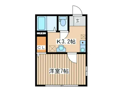 WH-L(1K/2階)の間取り写真