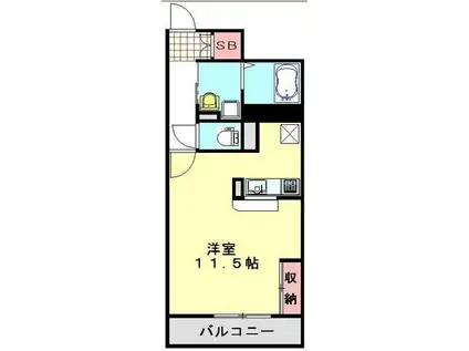 レオネクストフォンティーヌIII(1K/2階)の間取り写真