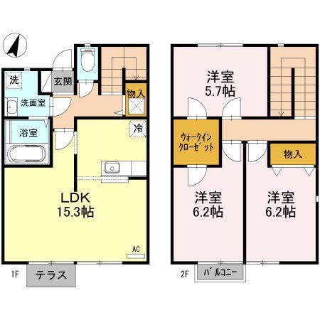 サージD棟(3LDK/1階)の間取り写真