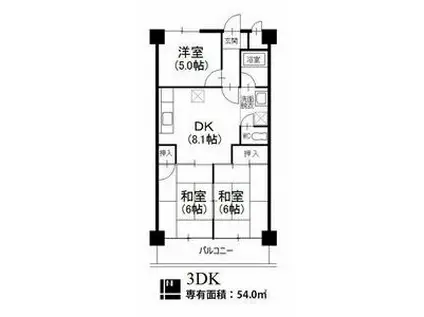 ジュネス21(3DK/2階)の間取り写真