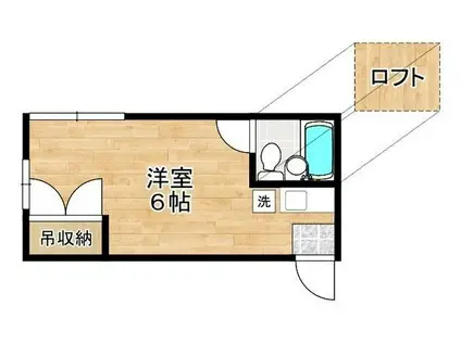 アサミハイツ21(ワンルーム/2階)の間取り写真