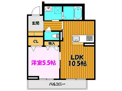 ALBA GRANDE(1LDK/2階)の間取り写真