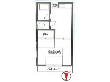 ハイム小島(1K/2階)の間取り写真