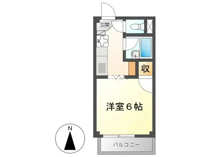 サープラスワン坂ノ尾(1K/1階)の間取り写真