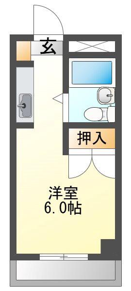 ジュネスハイム(ワンルーム/3階)の間取り写真