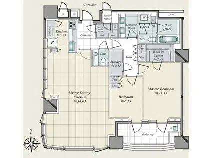 三田ガーデンヒルズ パークマンション(2LDK/3階)の間取り写真