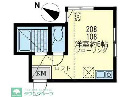 ユナイト横須賀中央グラナダの杜(ワンルーム/1階)の間取り写真