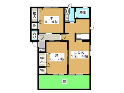 ストリーム A(2LDK/1階)の間取り写真