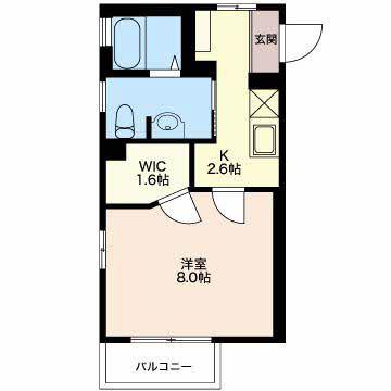 南長野シャーメゾン(1K/1階)の間取り写真