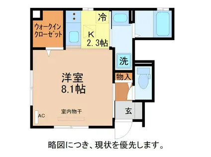 D-ROOM S 花堂南(ワンルーム/1階)の間取り写真