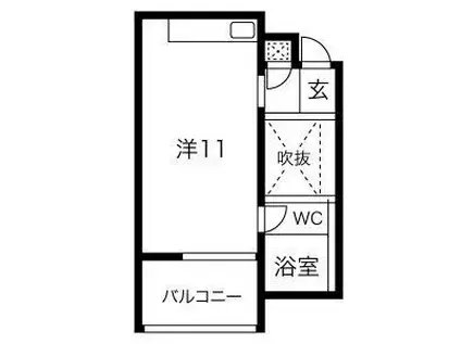 クレイタスパークV(ワンルーム/2階)の間取り写真