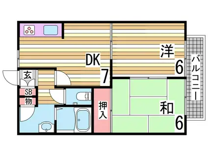 セフィラ宮本(2DK/2階)の間取り写真
