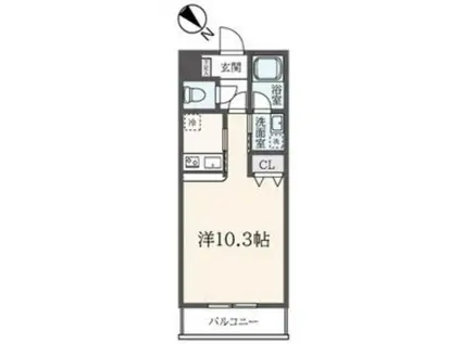 フェルテ高波(1K/3階)の間取り写真