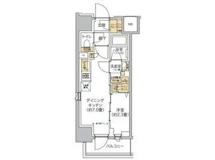 リビオメゾン西麻布(1DK/3階)の間取り写真