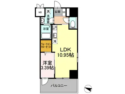 グランクラブ(1LDK/6階)の間取り写真