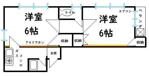 ODA伊加賀寿町BLD(2K/4階)の間取り写真