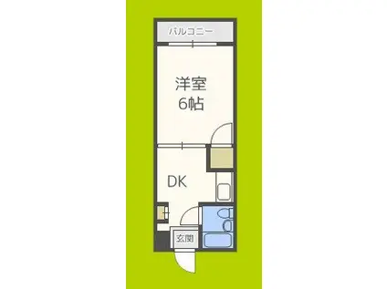 マンション葵(1DK/3階)の間取り写真