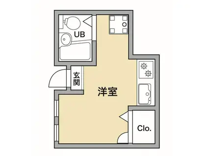ベルテ洗足(ワンルーム/1階)の間取り写真