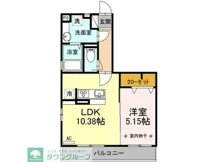 シャルマン(1LDK/2階)の間取り写真