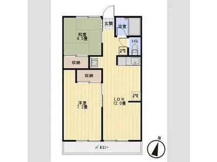 シテイハイム フキB(2LDK/2階)の間取り写真