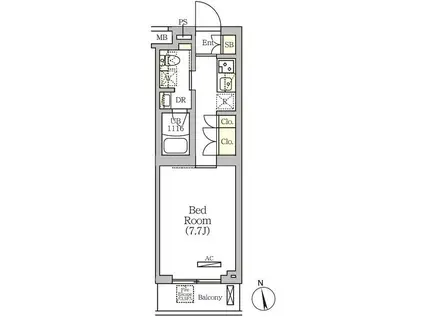 ARKMARK南品川(1K/3階)の間取り写真
