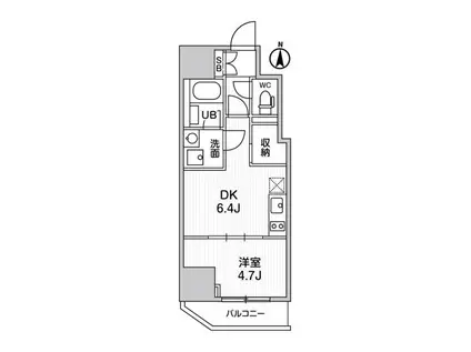 ALTERNA亀戸III(1DK/13階)の間取り写真