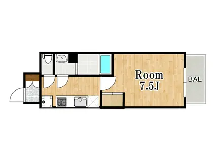 LUXE新大阪α(1K/8階)の間取り写真