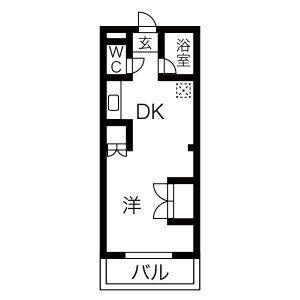 藤ヶ丘レジデンス(1DK/1階)の間取り写真
