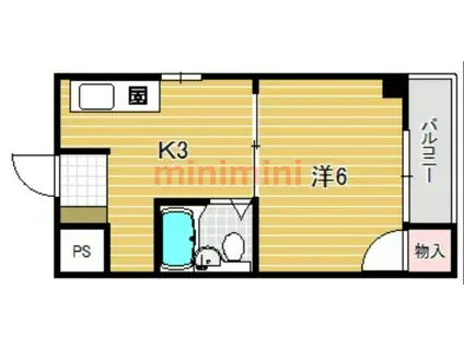 アーバンパレス(1K/1階)の間取り写真