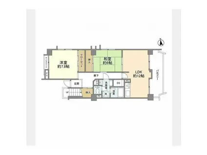 梶ヶ谷ビレジ(2LDK/6階)の間取り写真