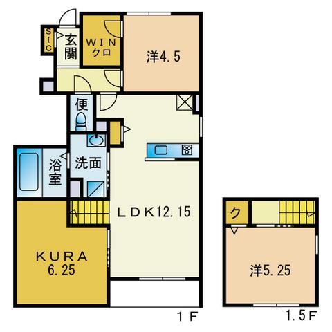 BELLE LEAD藤崎駅南B棟(2SLDK/1階)の間取り写真