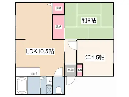 サンライフMII(2LDK/2階)の間取り写真