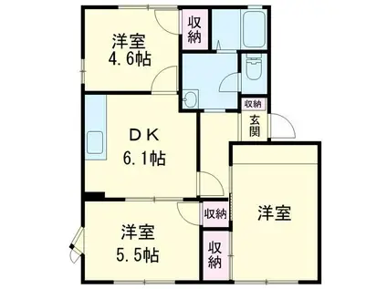 エクセルガーデン大宮 B(3DK/1階)の間取り写真