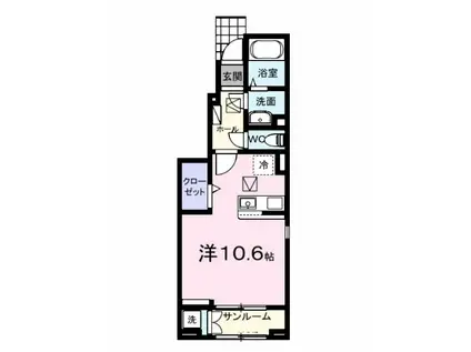 E-SPHERE 中延(ワンルーム/1階)の間取り写真