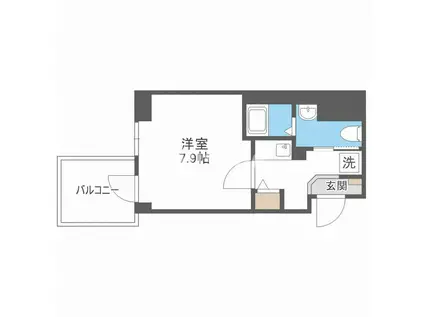 エグゼ難波南VI(1K/7階)の間取り写真