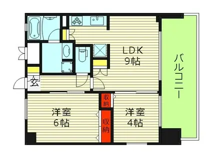 エステムプラザ京橋3リベルタ(2LDK/10階)の間取り写真