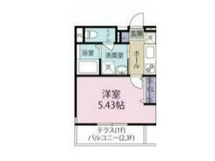 スフィーダみずほ台I(1K/1階)の間取り写真