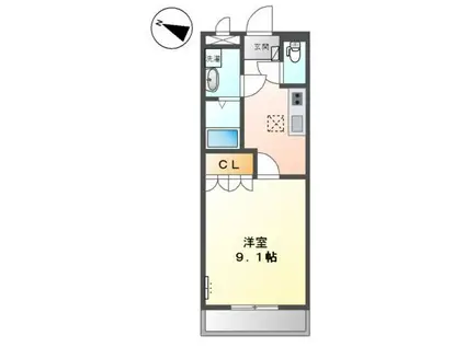 シンフォニー田園(1K/1階)の間取り写真